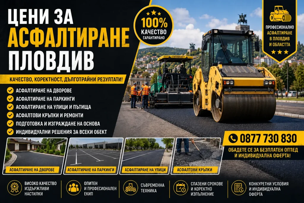 Цени за Асфалтиране Пловдив – Как Да Изберете Правилната Фирма за Вашия Проект?